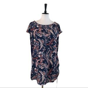 Long Tall Sally Women's Top Tunic Abstract Floral Ruched Side Tie Large Tall